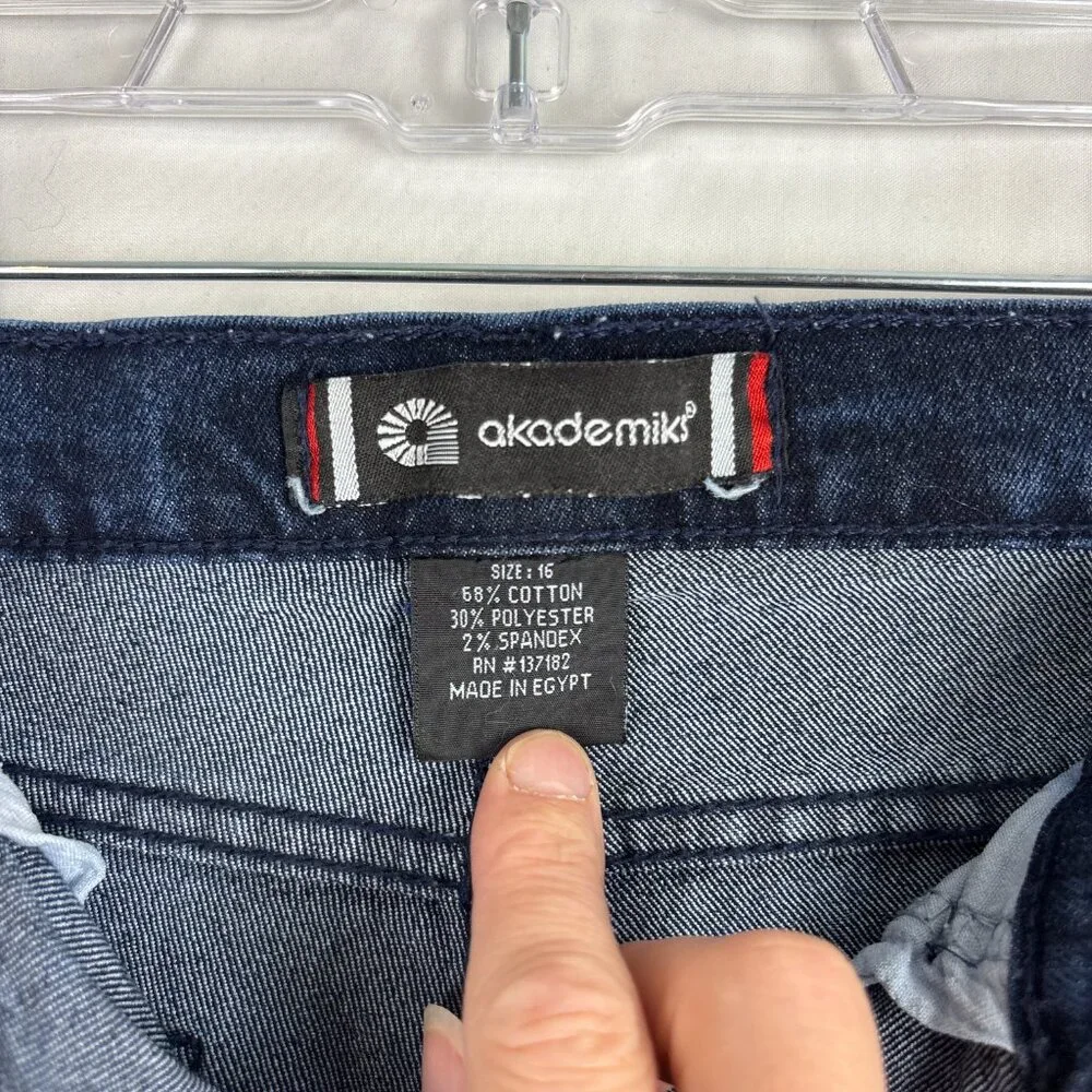 Akademiks Moto Biker Shorts Boys Size 16 Blue Denim Distressed Detail Streetwear